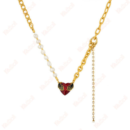 ruby necklace heart shape shape